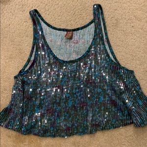 Vintage Free people sequins crop top.